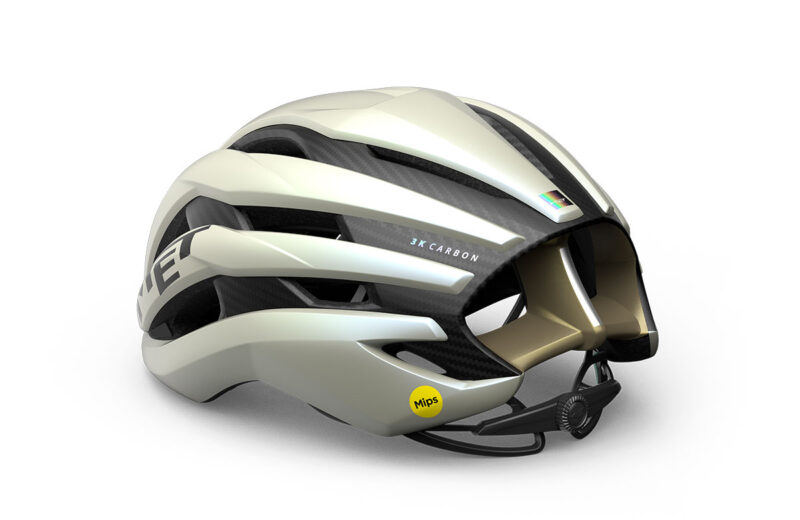 Casco MET TRENTA 3K CARBON MIPS Vanilla Gold tg. S (52-56 cm) - immagine 2